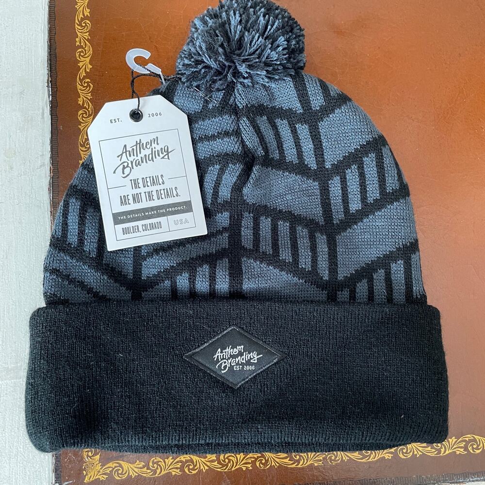 NWT Anthem Branding Boulder Colorado Pom Pom Beanie